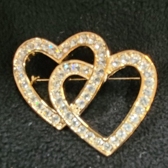 Double Heart Brooch - Picture 1 of 6